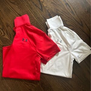 Under Armour Red and White Performance Polos